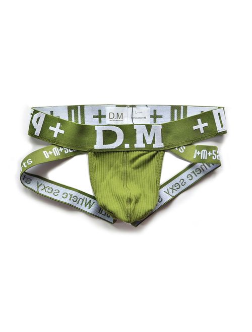 D.M Men's Cotton Solid Underwear Jockstrap Briefs