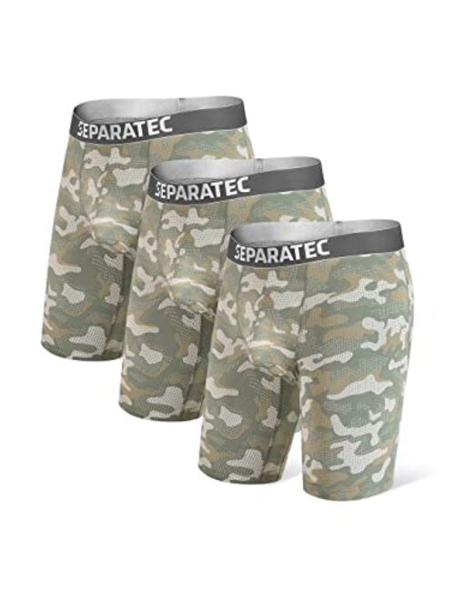 Separatec Men's 3 Pack Soft Bamboo Rayon Separate Pouches Boxer Briefs