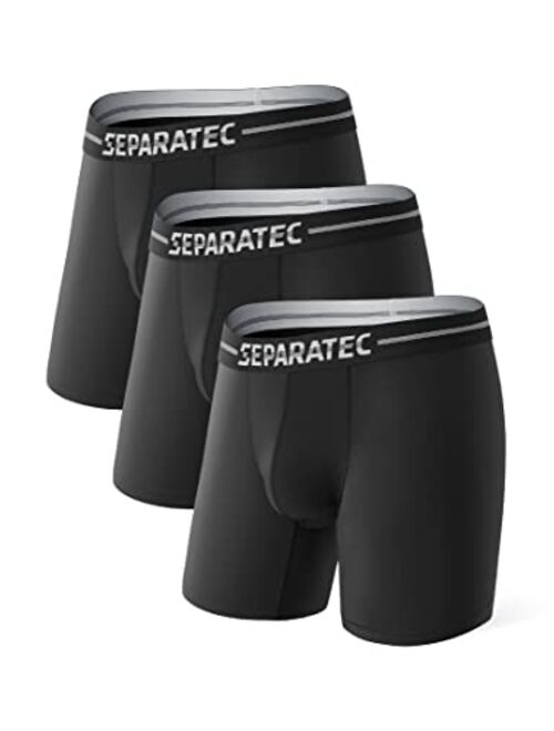 Separatec Men's 3 Pack Soft Bamboo Rayon Separate Pouches Boxer Briefs