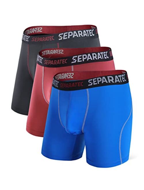 Separatec Men's 3 Pack Soft Bamboo Rayon Separate Pouches Boxer Briefs