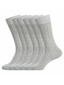 Mens Dress Socks 8 Pairs Classic Rib Cotton Solid Premium Socks 7-12/13-15