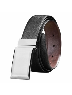 Savile Row Men's Top Grain Leather Reversible Belt, Classic & Fashion Designs