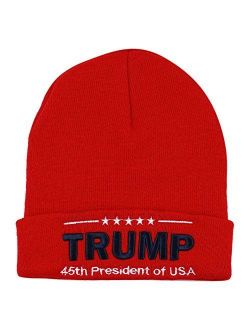 The Hat Depot Exclusive 3D Trump Skull Knit Beanie Cap 45th President Hat