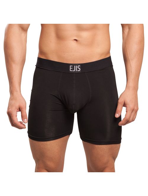 Ejis Men's Sweat Proof Boxer Brief w/Comfort Pouch, Anti-Odor Silver, Micro Modal Underwear