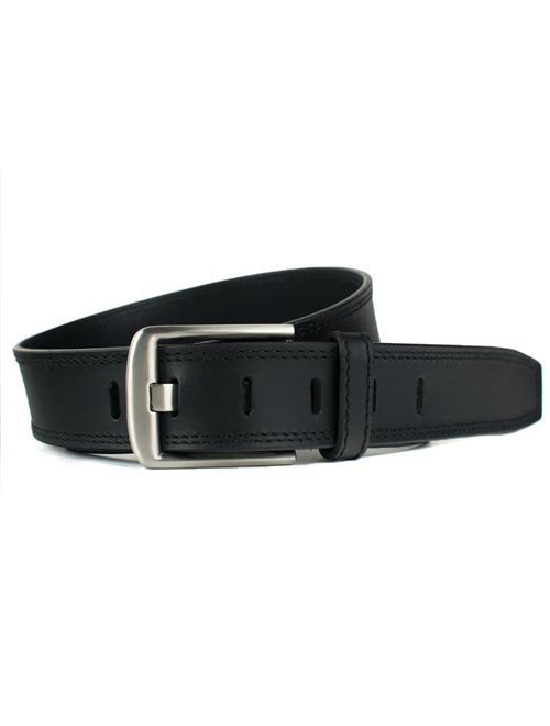 Black Wide Pin Belt II - Nickel Smart - Full Grain Leather Belt with Nickel Free Zinc Buckle