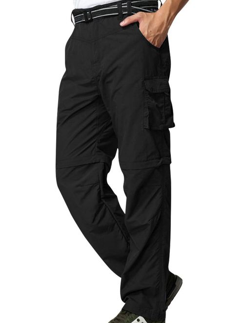 Mens Hiking Pants Convertible Quick Dry Lightweight Zip Off Outdoor Fishing Travel Safari Pants