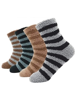 Men's 4 Pack Winter Thick Socks Warm Comfort Soft Fuzzy Floor Socks