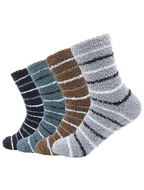 Men's 4 Pack Winter Thick Socks Warm Comfort Soft Fuzzy Floor Socks