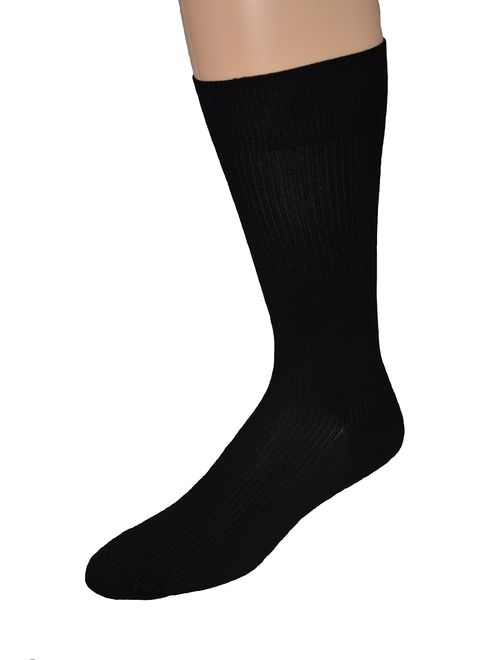 Men's Dress Nylon Classic Dress Sock - 4pr Pack - Made in USA Black