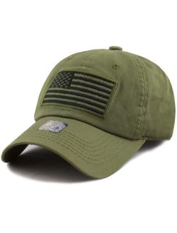 Pit Bull US Flag Patch Tactical Style Cotton Trucker Baseball Cap Hat Army Green