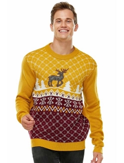 Unisex Men's Ugly Christmas Sweater Knitted Reindeer Classic Fair Isle Ugly Sweater