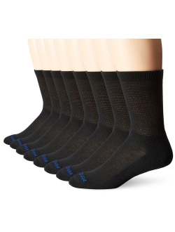 MediPEDS 8 Pair Diabetic Crew Socks with Non-Binding Top