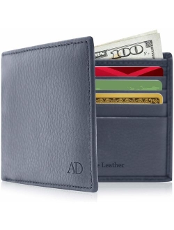 Slim Leather Bifold Wallets For Men - Minimalist Mens Wallet RFID Blocking Card ID Window Box Gifts For Men