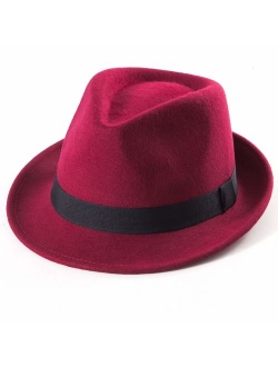 100% Wool Fedora Hat Mens Fedora Hats for Men Trilby Hat Straw Sun Hat Panama Hat