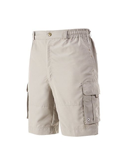 A.WAVE Outdoor Sports Cargo Short Elastic Waist Flat Front Quick Dry