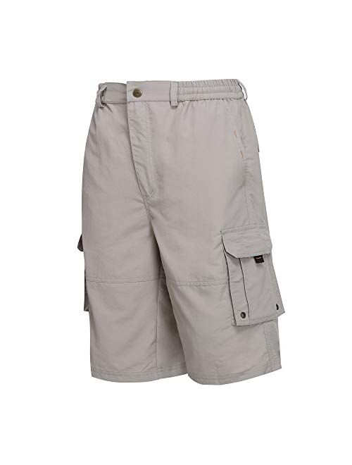 A.WAVE Outdoor Sports Cargo Short Elastic Waist Flat Front Quick Dry