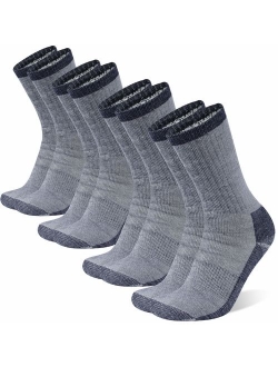 Merino Wool Socks, RTZAT Outdoor Thick Thermal Cushioned Moisture Wicking Hiking Crew Socks for Women and Men