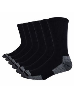 Men's 6 Pack Athletic Performance Cushion Crew Socks for Training