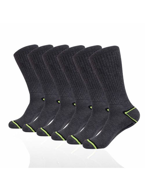 JOYNEE Men's 6 Pack Athletic Performance Cushion Crew Socks for Training