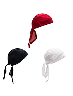 Elephant Brand Skull Caps - 100% Cotton in Patterned and Plain Colors, Pack of 3