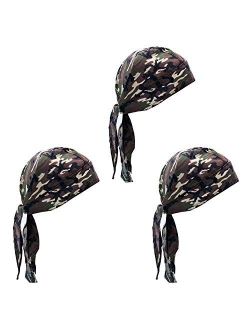 Elephant Brand Skull Caps - 100% Cotton in Patterned and Plain Colors, Pack of 3