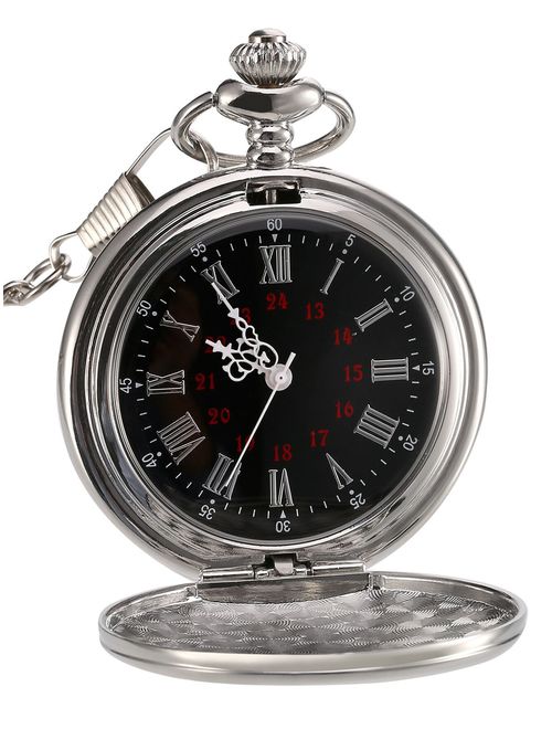 Mudder Smooth Antique Quartz Pocket Watch with Steel Chain