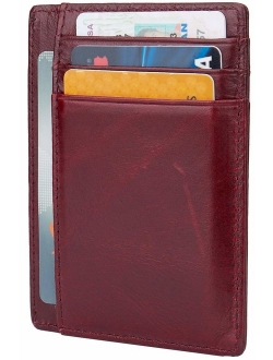 Small RFID Blocking Minimalist Slim Credit Card Holder Pocket Wallets for Men Women