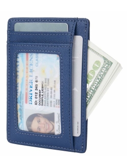 Small RFID Blocking Minimalist Slim Credit Card Holder Pocket Wallets for Men Women