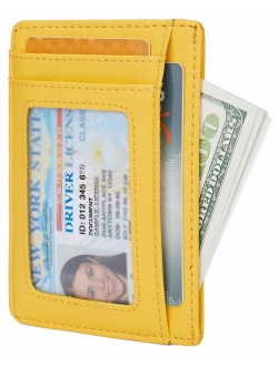 Small RFID Blocking Minimalist Slim Credit Card Holder Pocket Wallets for Men Women