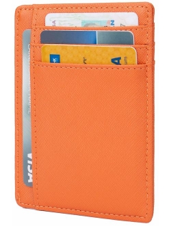 Small RFID Blocking Minimalist Slim Credit Card Holder Pocket Wallets for Men Women