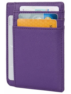 Small RFID Blocking Minimalist Slim Credit Card Holder Pocket Wallets for Men Women