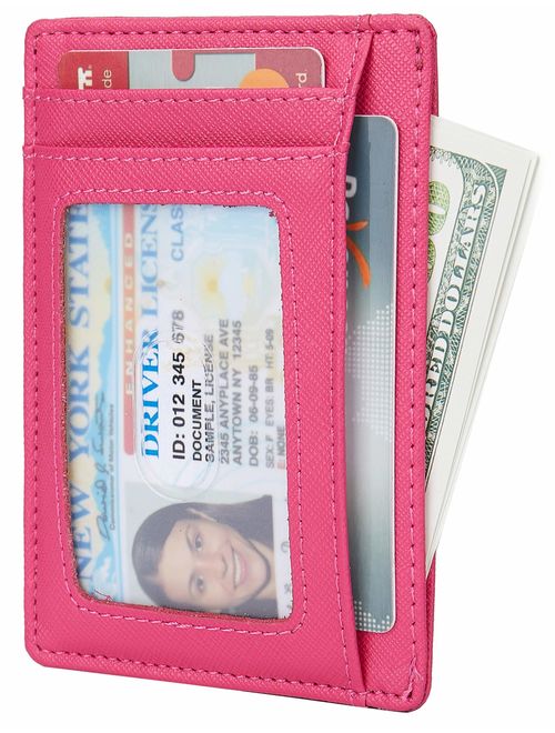 Small RFID Blocking Minimalist Slim Credit Card Holder Pocket Wallets for Men Women