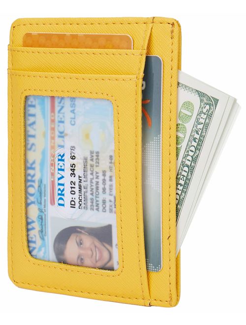 Small RFID Blocking Minimalist Slim Credit Card Holder Pocket Wallets for Men Women