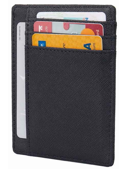 Small RFID Blocking Minimalist Slim Credit Card Holder Pocket Wallets for Men Women