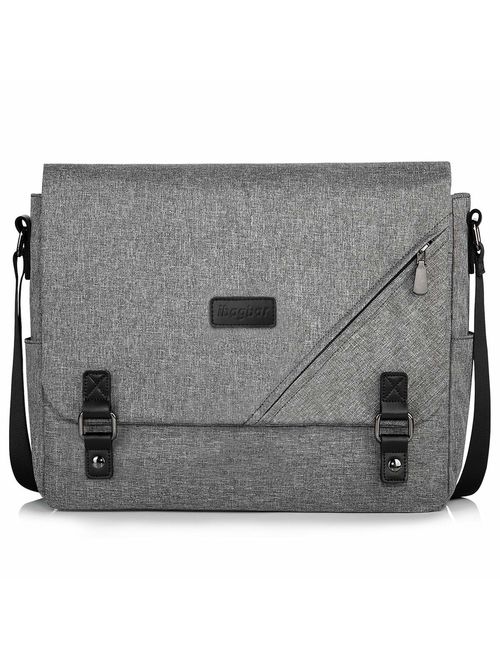 ibagbar Laptop Messenger Bag Canvas Shoulder Bag 14" Computer Bag Men Women Satchel Bag Bookbag