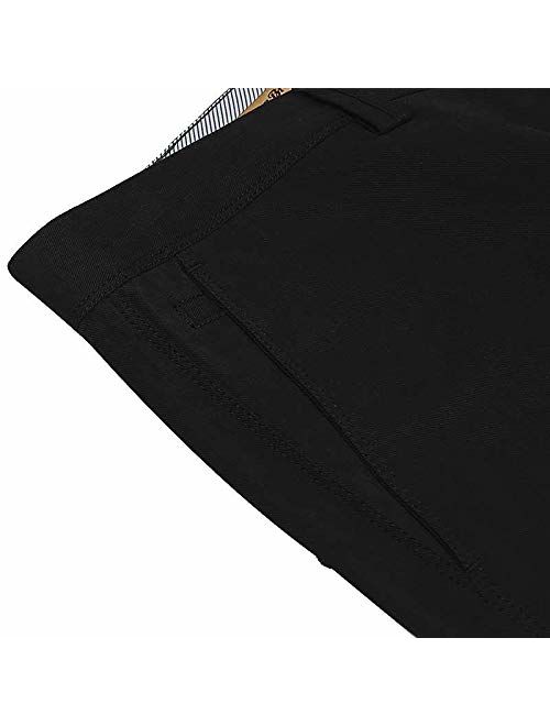 Havana Breeze Men's Tencel Cotton Relaxed-FitStretch Solid Flat Front Short Inseam 9''