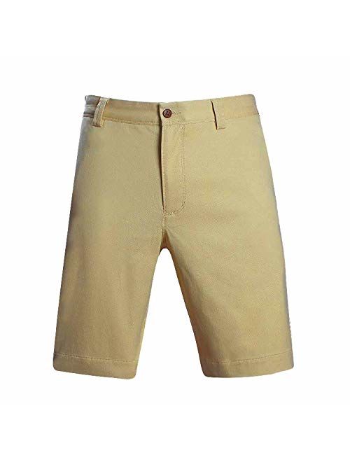 Havana Breeze Men's Tencel Cotton Relaxed-FitStretch Solid Flat Front Short Inseam 9''