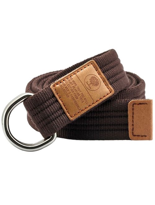 Samtree Canvas D Ring Belts,Adjustable Solid Color Military Style Web Belt Buckle