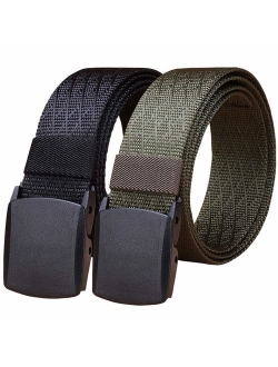 WYuZe Mens Nylon Web Belt No Metal Nickel Free Military Tactical Hiking Belt