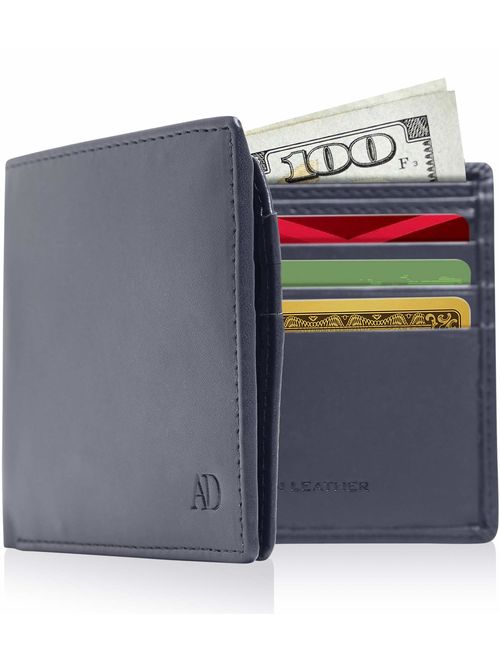 Vegan Leather Bifold Wallets For Men - Cruelty Free Non Leather Mens Wallet With ID Window Gifts For Men