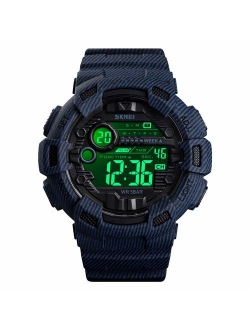 Misskt Mens Military Sport Watch Fashion Men Watch LED Display Water Resistant Black Watch