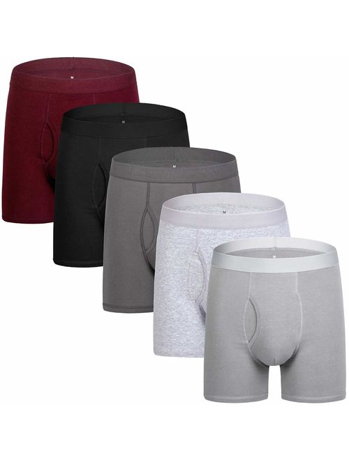 Men's Underwear Boxer Briefs Cotton Spandex Breathable Mens Boxer Briefs Boxer Shorts for Men Pack of 5