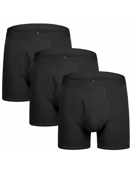 Men's Underwear Boxer Briefs Cotton Spandex Breathable Mens Boxer Briefs Boxer Shorts for Men Pack of 5