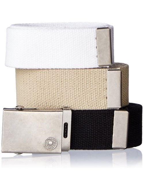 Levi's Men's Casual Web Belts- Cut To Fit 3 Pack With Buckle