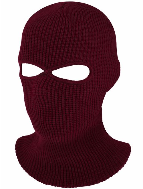 SATINIOR 3-Hole Knitted Full Face Cover Ski Mask, Adult Winter Balaclava Warm Knit Full Face Mask for Outdoor Sports