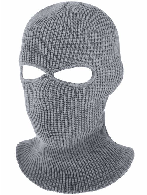 SATINIOR 3-Hole Knitted Full Face Cover Ski Mask, Adult Winter Balaclava Warm Knit Full Face Mask for Outdoor Sports