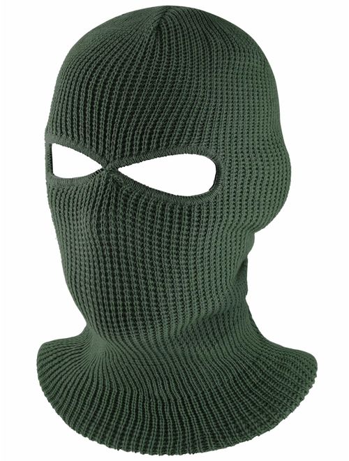 SATINIOR 3-Hole Knitted Full Face Cover Ski Mask, Adult Winter Balaclava Warm Knit Full Face Mask for Outdoor Sports