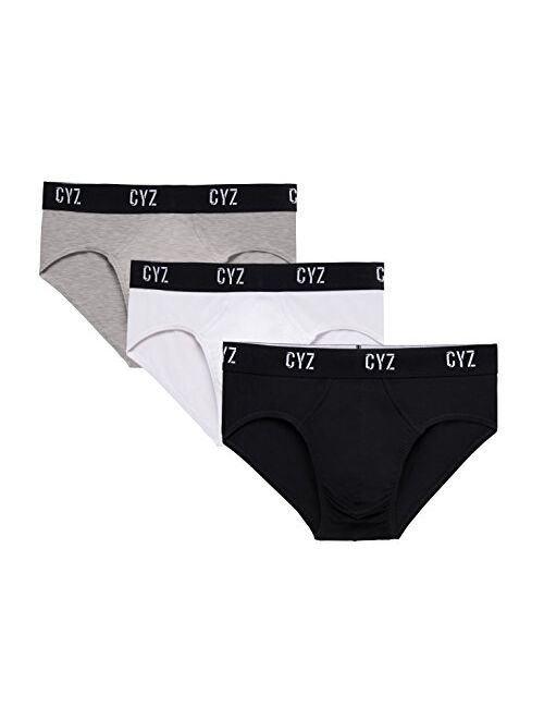 CYZ Men's 3-PK Cotton Stretch Hip Briefs for Men Pack of 3