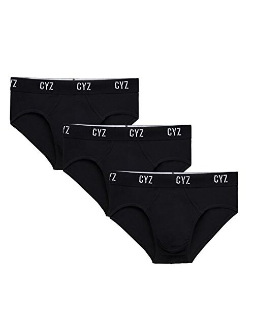 CYZ Men's 3-PK Cotton Stretch Hip Briefs for Men Pack of 3