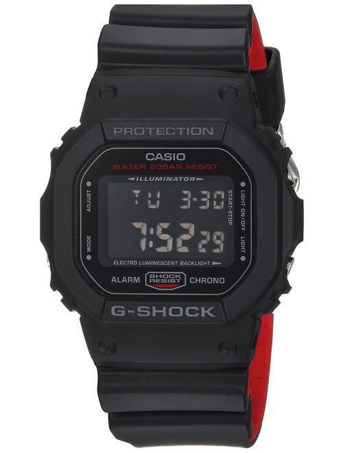 Casio Men's G Shock Quartz Watch with Resin Strap, Black, 25 (Model: DW-5600HR-1CR)